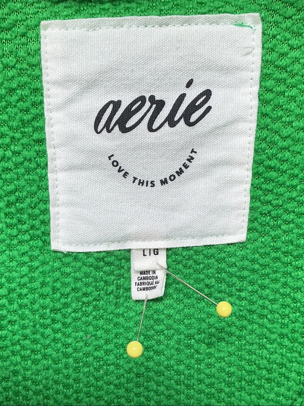 aerie Bright Green Sherpa Snap Pullover - Picture 2 of 5